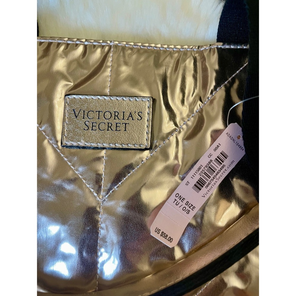 Victoria's Secret Rose Gold Quilted Metallic Tote Bag Limited Edition NWT - Picture 2 of 8
